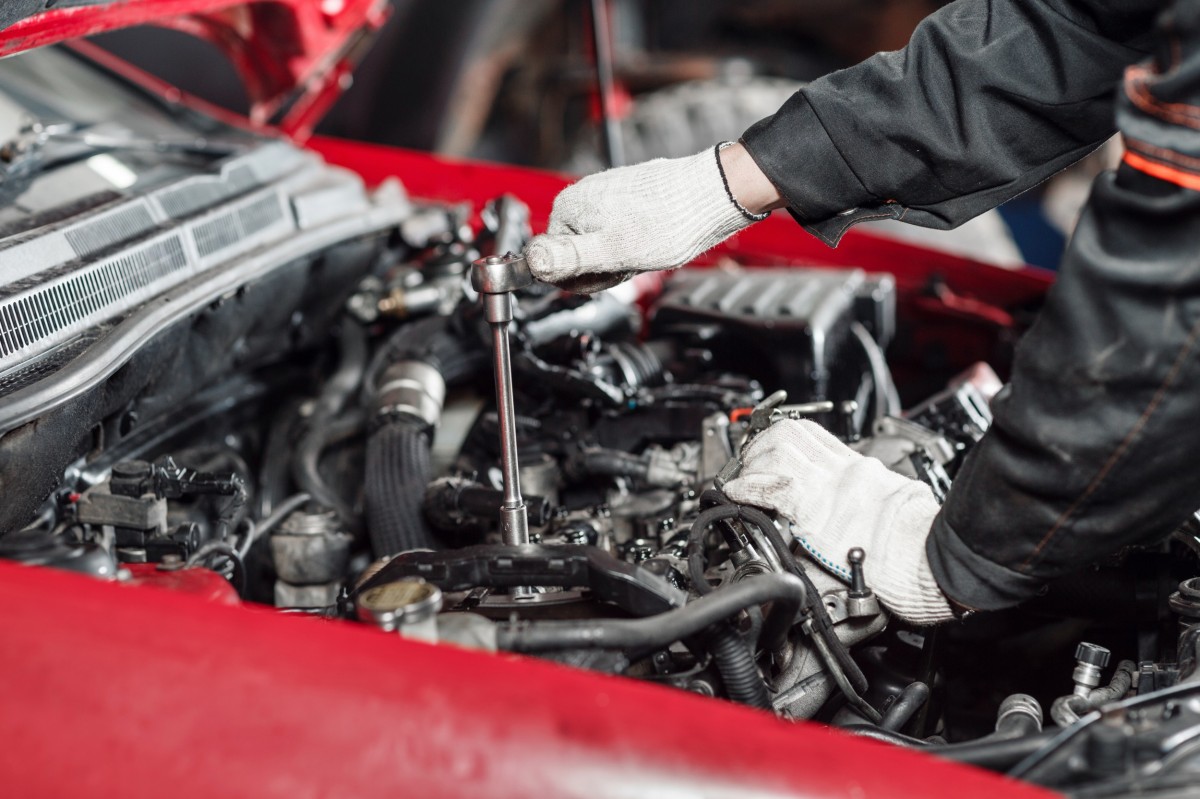 under the hood of a diesel vehicle 